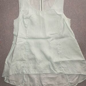 Premise Mint Linen Tank Top Women’s 1X Sleeveless Casual High- Low